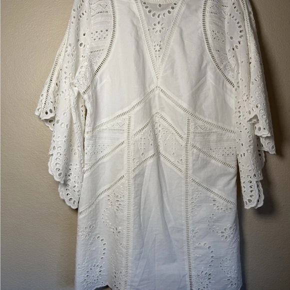 NWOT Allsaints Luci Eyelet Embroidered White Cotton Minidress Size 8 Festival - Picture 7 of 11